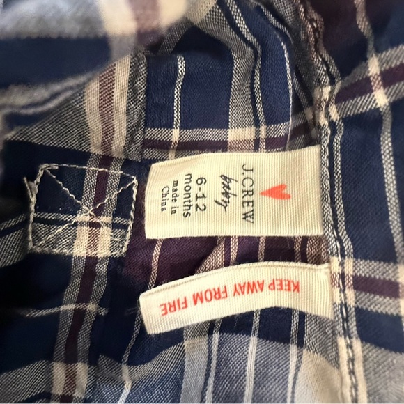 J.Crew Baby Boys Plaid Button Down Shirt 6-12M 100% Cotton - Picture 4 of 6